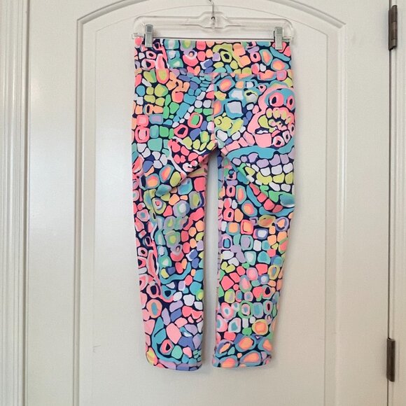 New Lilly Pulitzer Luxletic Leggings Cropped Small Multi Gypsy Jungle - Picture 5 of 8